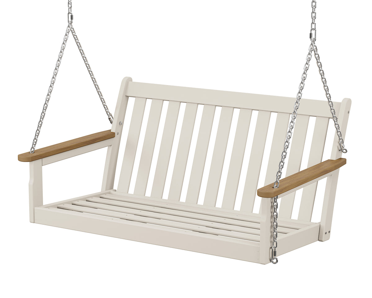 POLYWOOD Vineyard Deep Seating Swing Frame in Sand / Natural