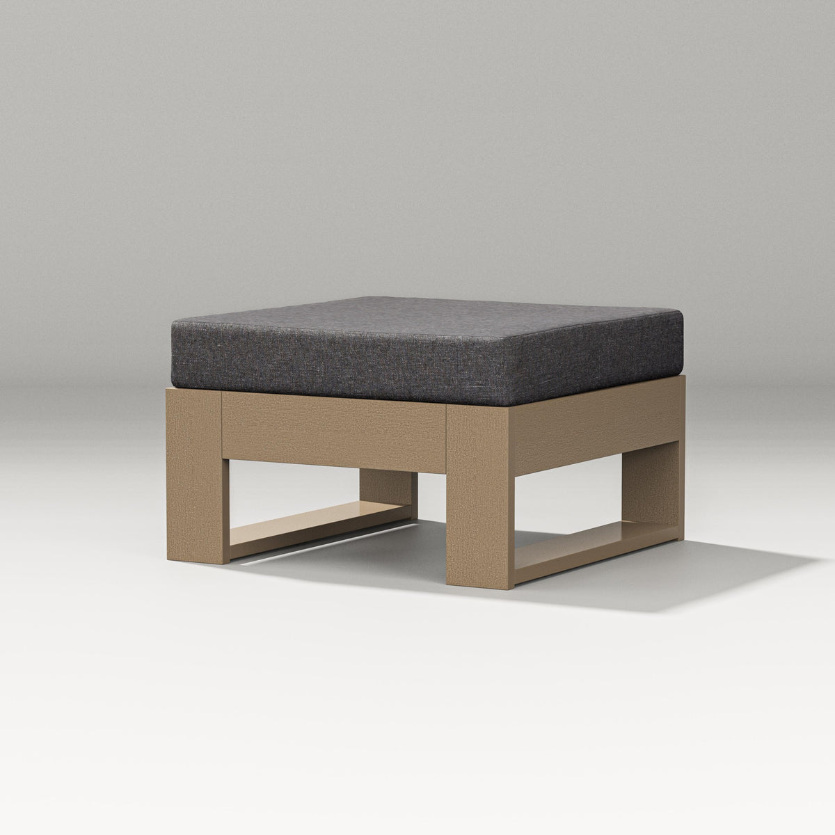 POLYWOOD Latitude Lounge Ottoman in Vintage Sahara / Ash Charcoal