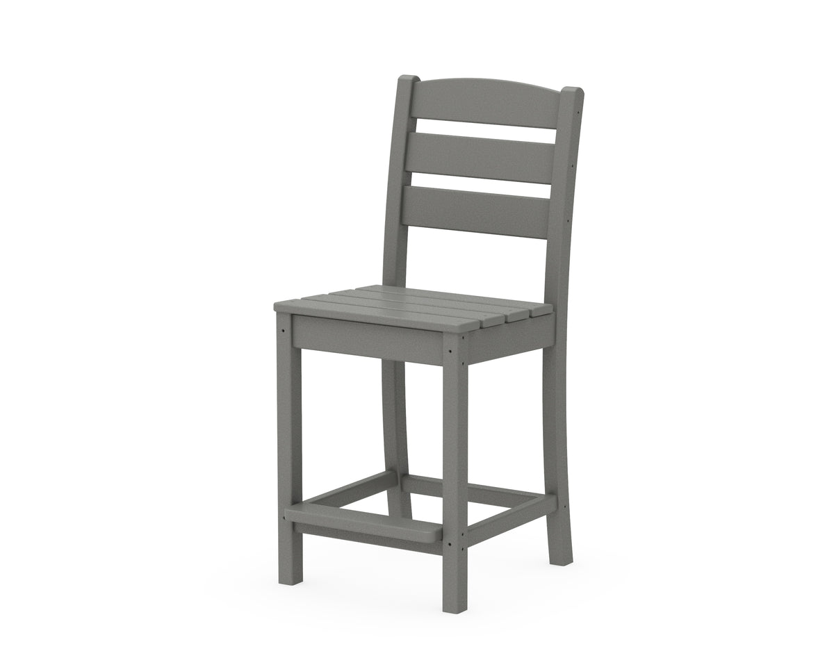POLYWOOD Lakeside Counter Side Chair in Slate Grey