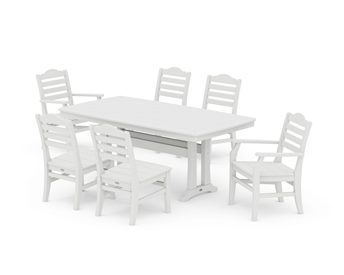 POLYWOOD Savannah 7-Piece Dining Set with Trestle Legs in Vintage White