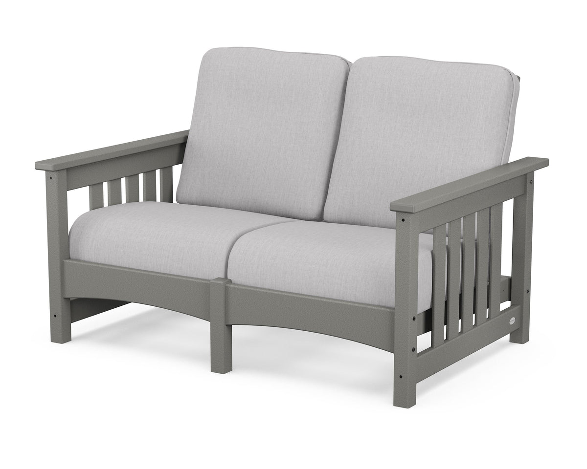 POLYWOOD Club Mission Loveseat in Slate Grey / Granite