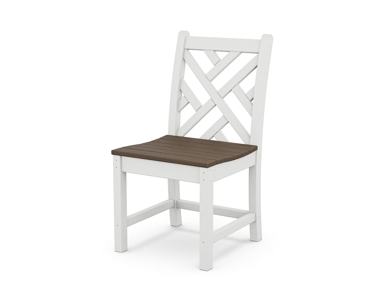 POLYWOOD Chippendale Dining Side Chair in White / Kona