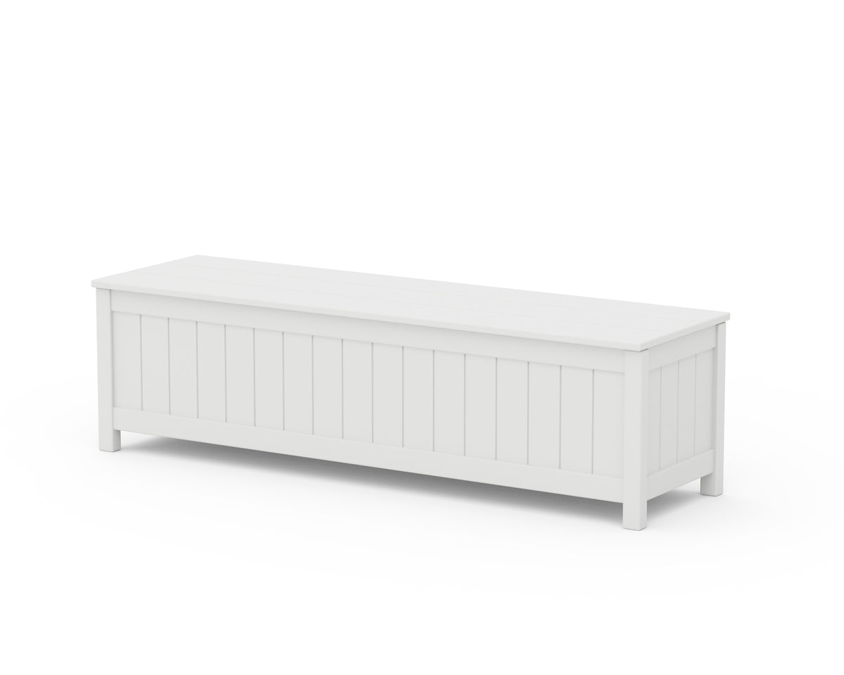 POLYWOOD Vineyard 60" Storage Bench in White