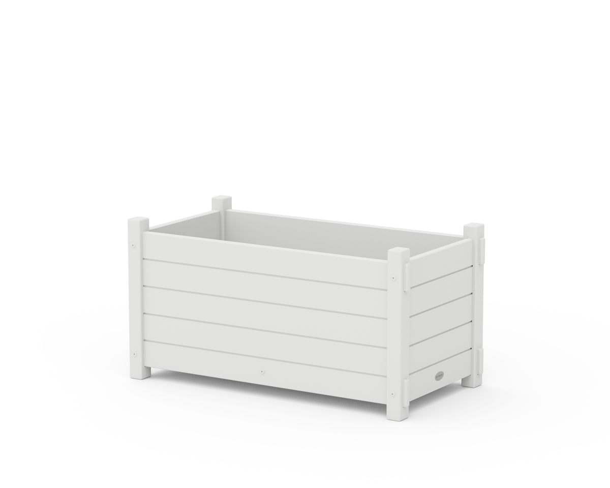 POLYWOOD Nautical Rectangle Double Planter Box in White