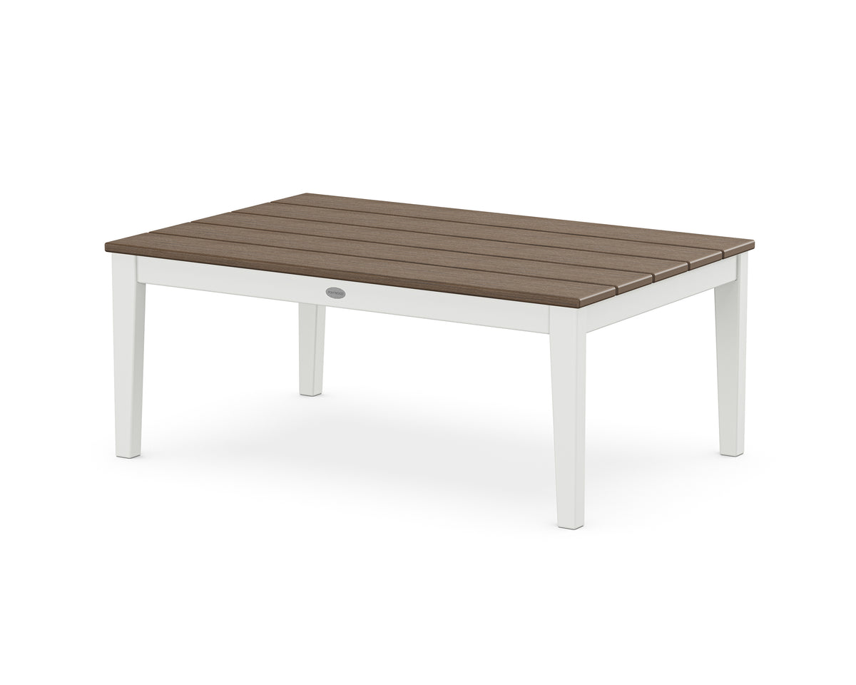 POLYWOOD Newport 28" x 42" Coffee Table in White / Kona