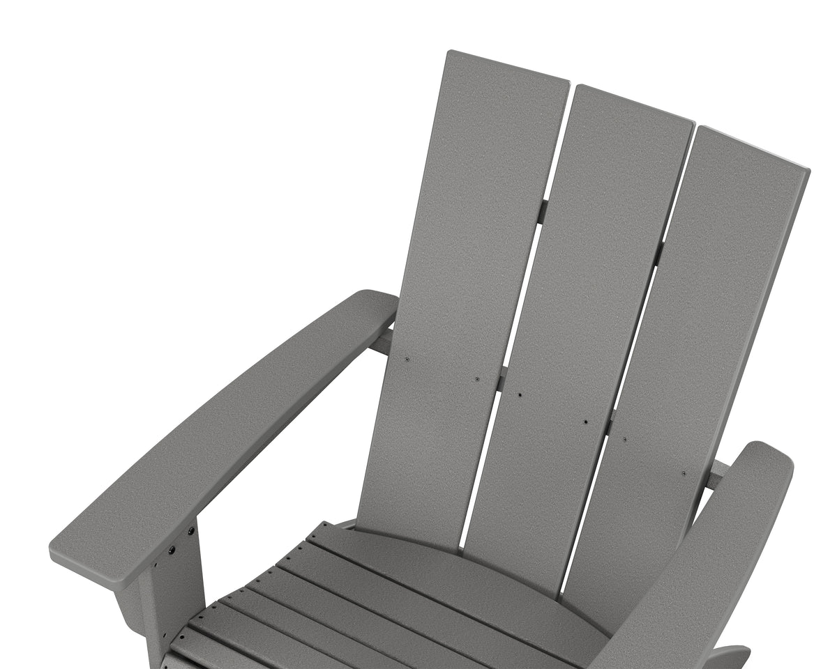 Additional angle of the POLYWOOD Modern Grand Adirondack Chair in Slate Grey