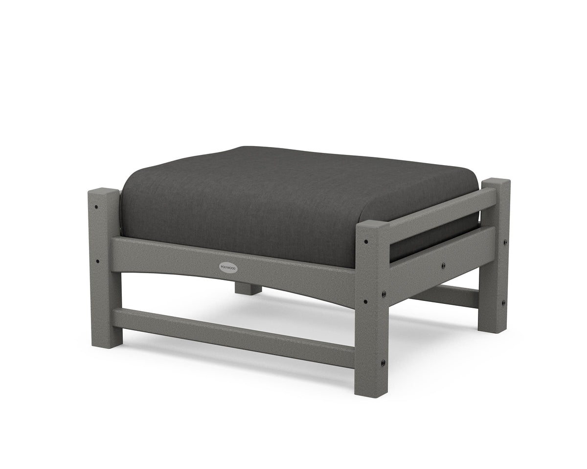 POLYWOOD Club Ottoman in Slate Grey / Spectrum Carbon