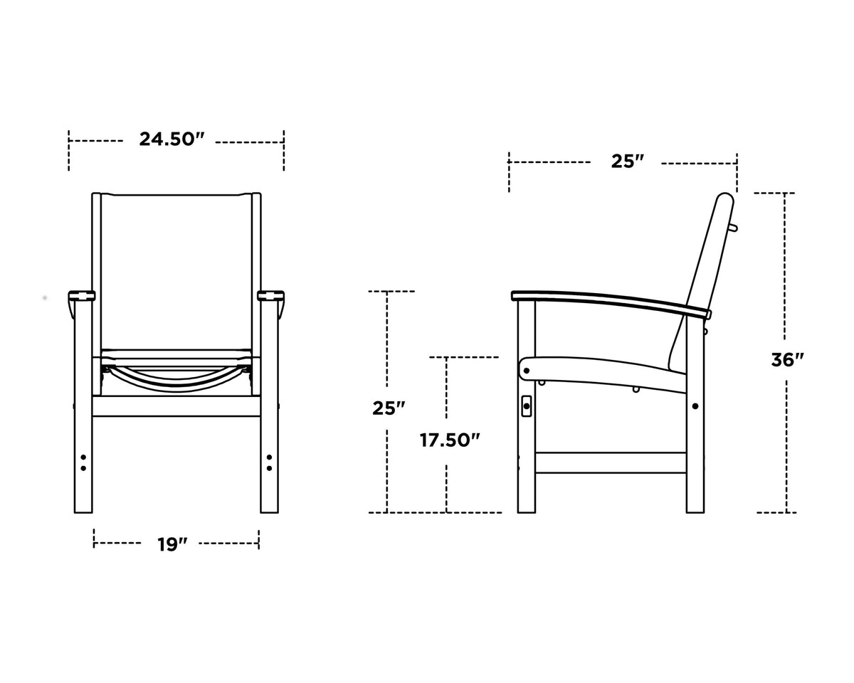 POLYWOOD Coastal Dining Chair dimensions