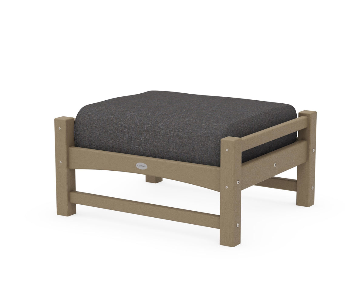 POLYWOOD Club Ottoman in Vintage Sahara / Ash Charcoal