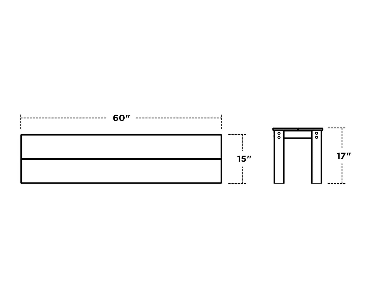 POLYWOOD Parsons 60" Bench dimensions
