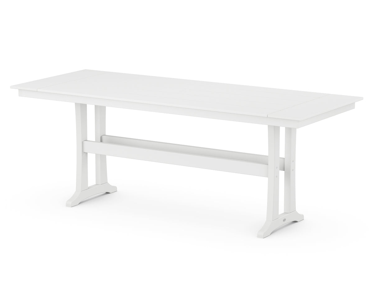 POLYWOOD Farmhouse Trestle 38" x 96" Counter Table in White