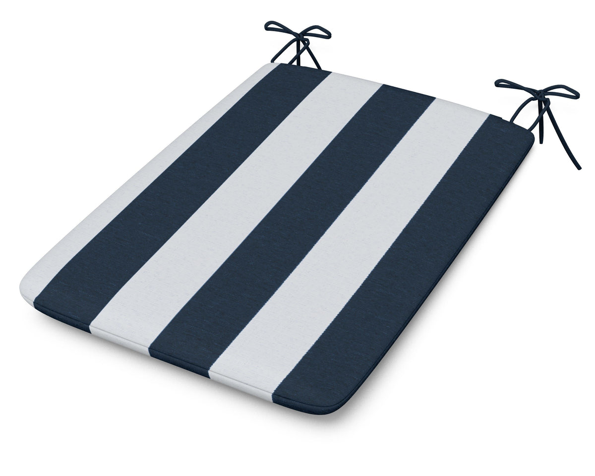 POLYWOOD 1100 Plaza Seat Pad in Cabana Stripe Marine Indigo