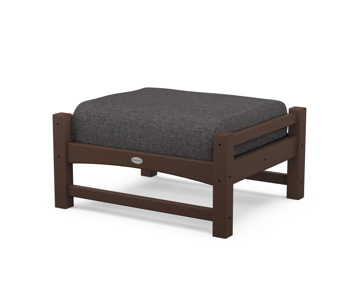 POLYWOOD Club Ottoman in Mahogany / Ash Charcoal