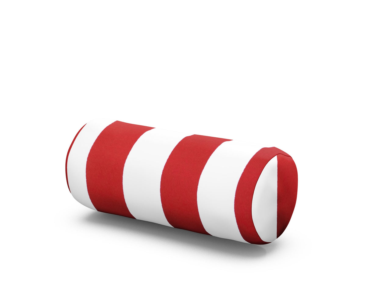 POLYWOOD Outdoor Bolster Pillow in Cabana Stripe Crimson