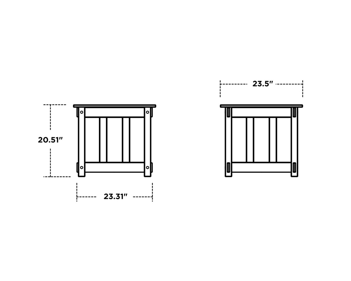 POLYWOOD Acadia Large Square Planter Box dimensions