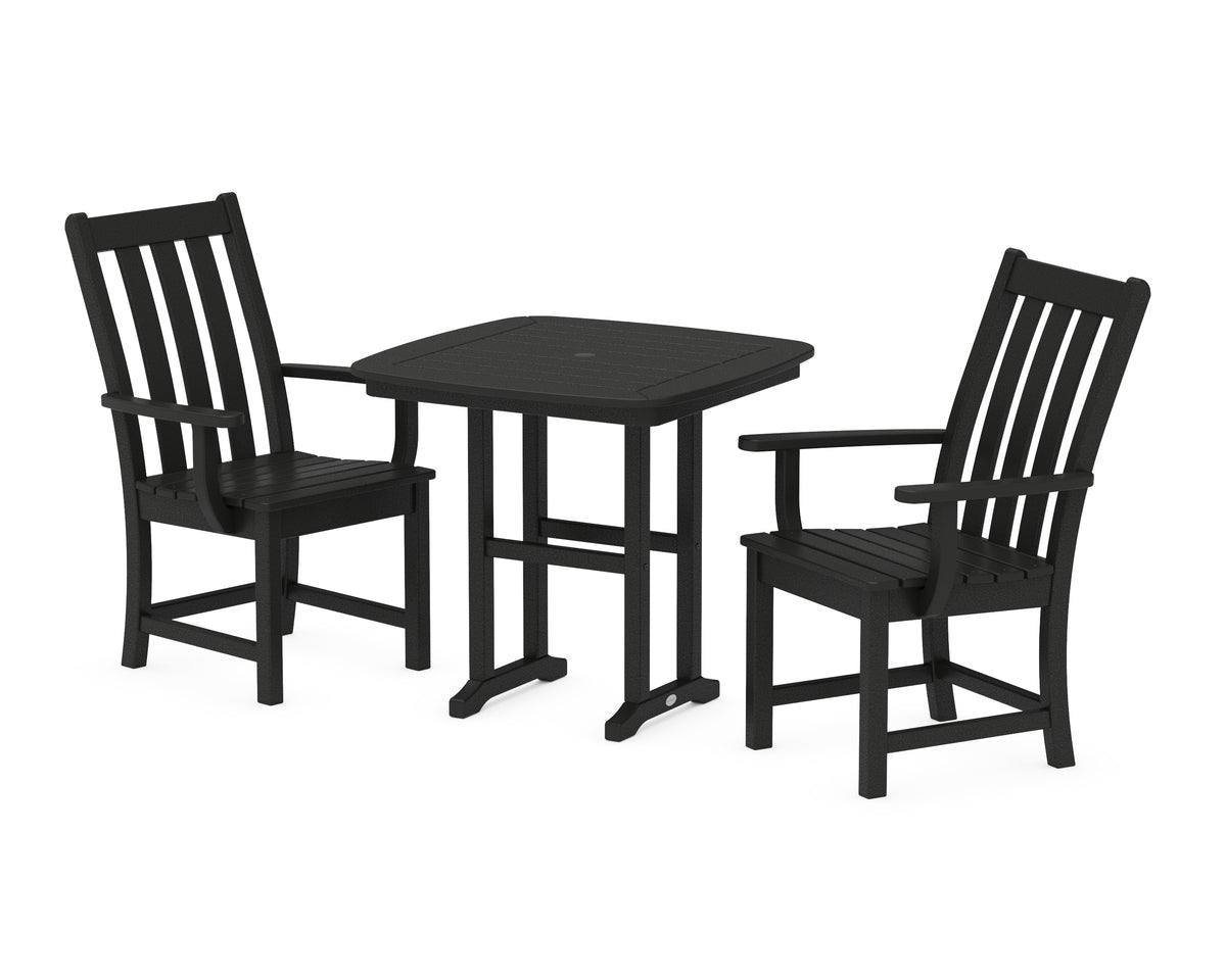 POLYWOOD Vineyard 3-Piece Dining Set in Black