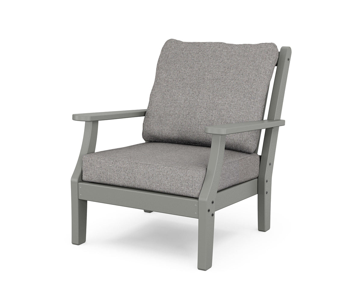 POLYWOOD Wovendale Deep Seating Chair in Slate Grey / Grey Mist