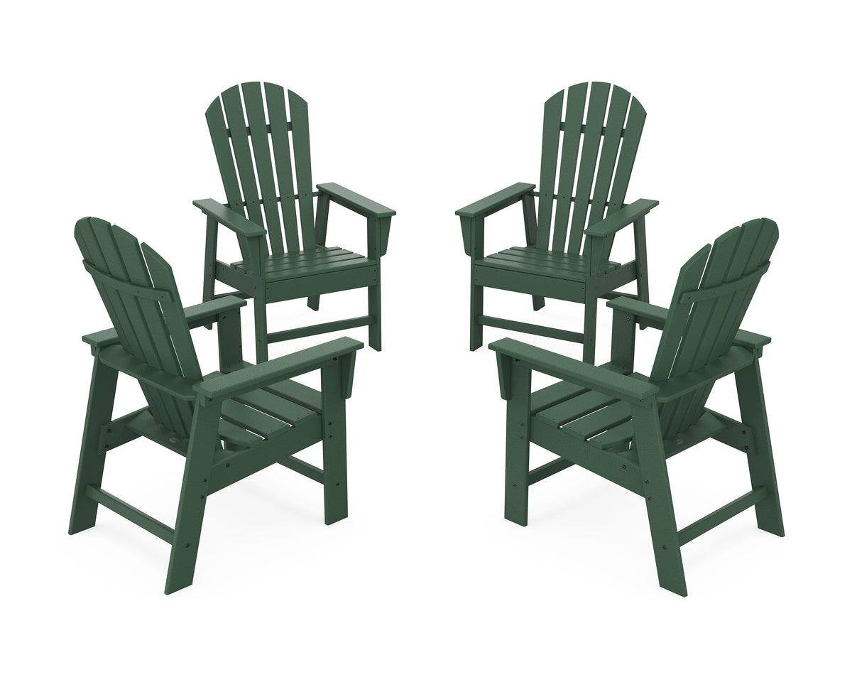 POLYWOOD 4-Piece South Beach Casual Chair Conversation Set in Green