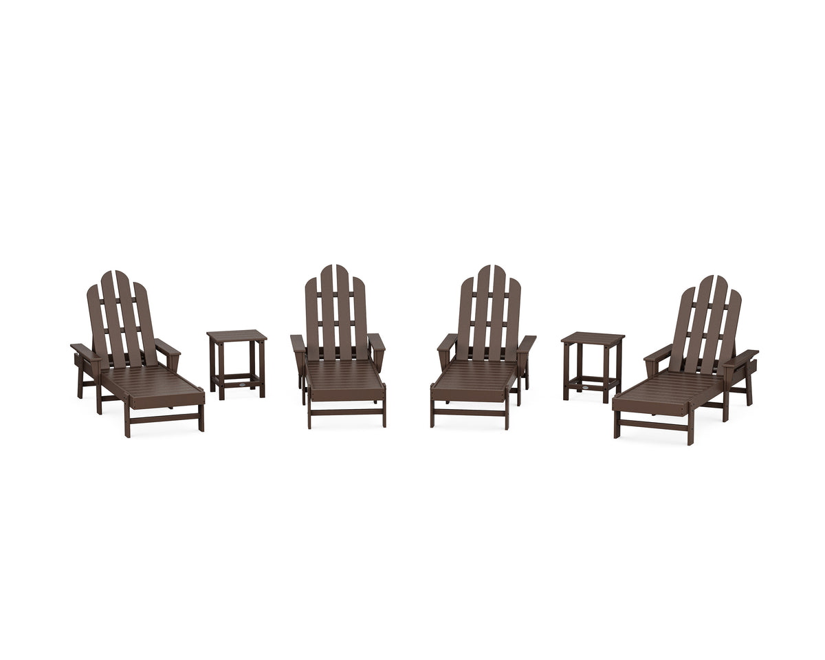 POLYWOOD Long Island Chaise 6-Piece Set in Mahogany
