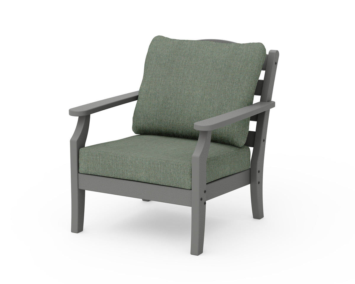 POLYWOOD Savannah Deep Seating Chair in Slate Grey / Cast Sage