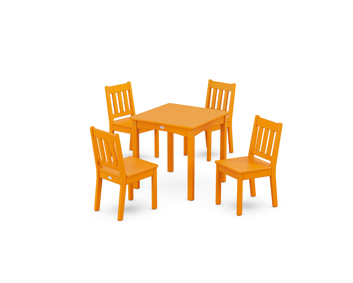 POLYWOOD Vineyard Kids 5-Piece Dining Set in Tangerine