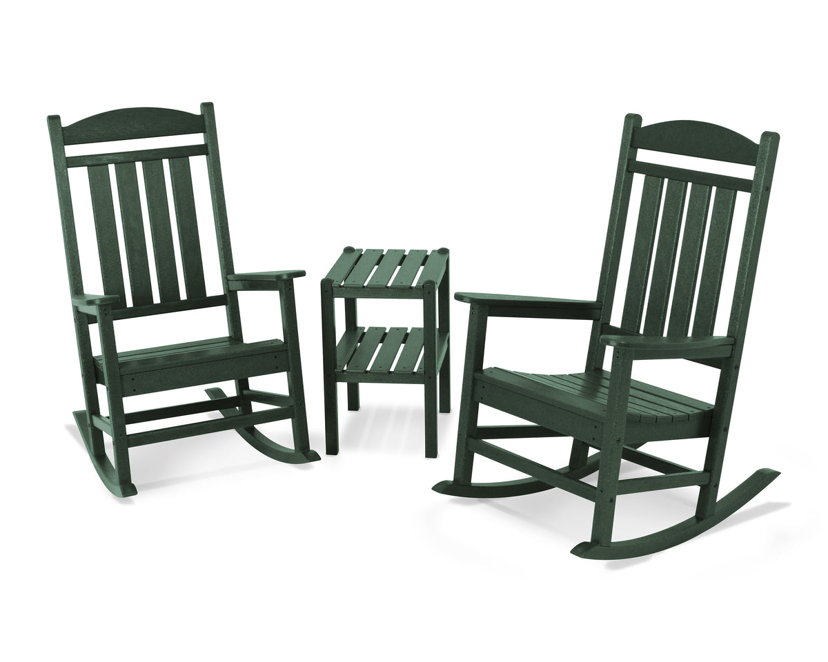 POLYWOOD Presidential 3-Piece Rocker Set in Green