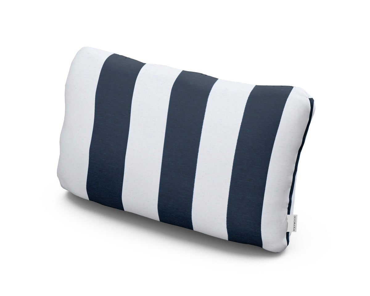 POLYWOOD Outdoor Lumbar Pillow in Cabana Stripe Marine Indigo