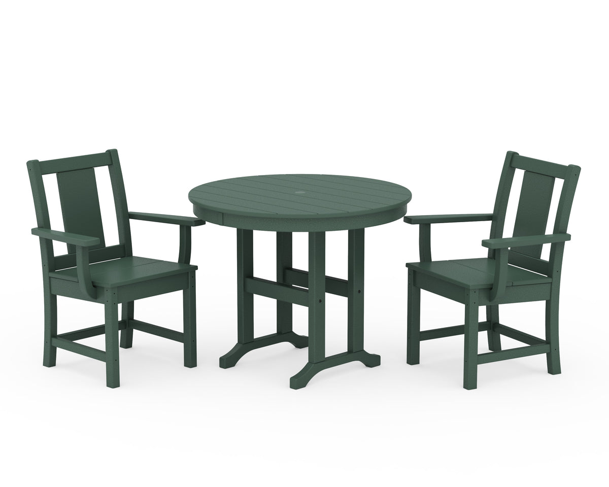 POLYWOOD Prairie 3-Piece Farmhouse Dining Set in Green