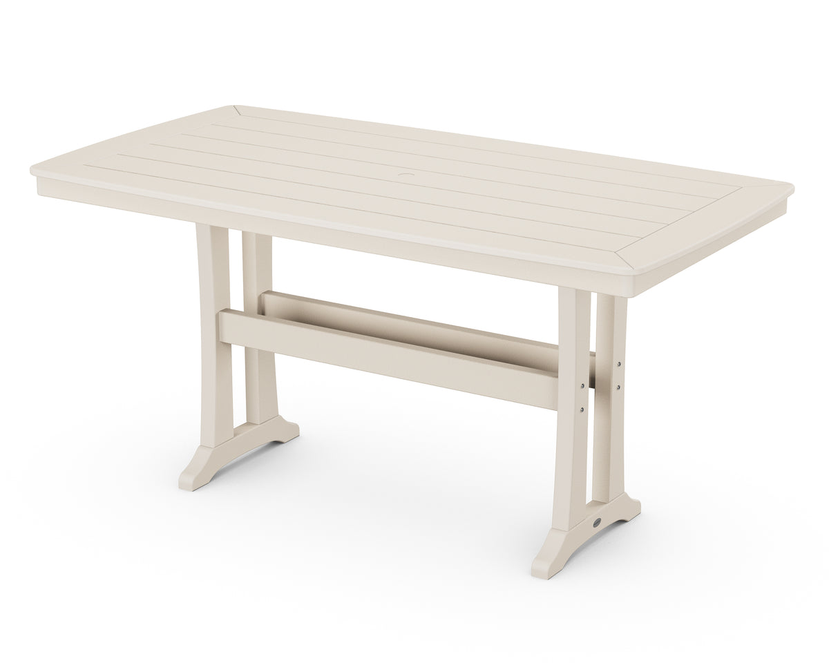 POLYWOOD Nautical Trestle 38" x 73" Counter Table in Sand