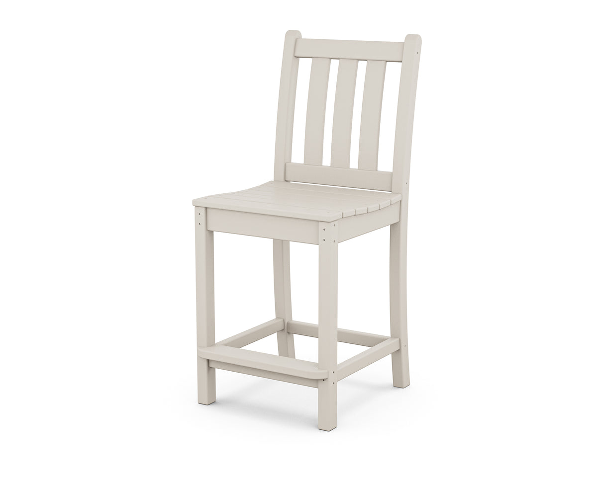 POLYWOOD Traditional Garden Counter Side Chair in Sand