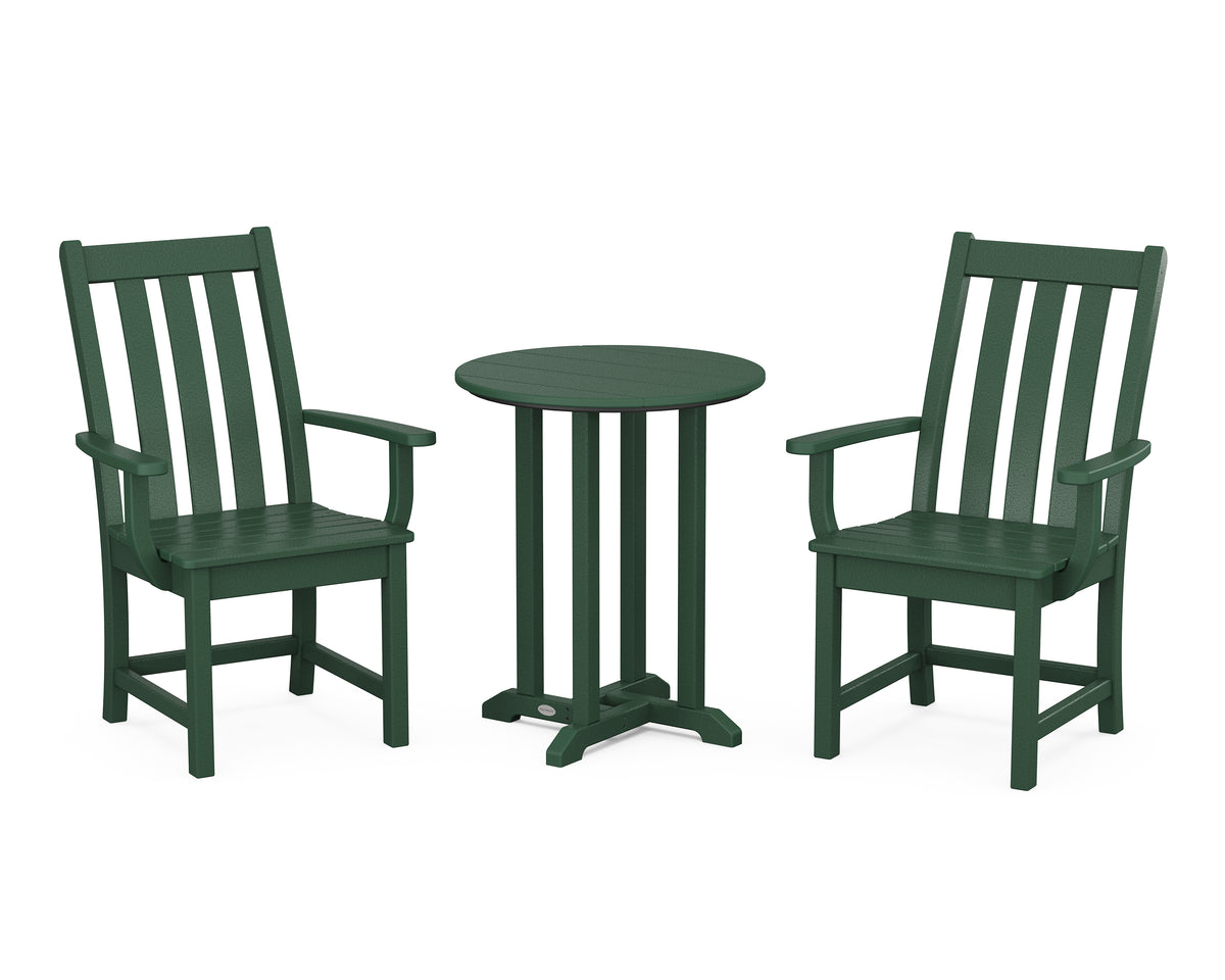 POLYWOOD Vineyard 3-Piece Round Bistro Dining Set in Green