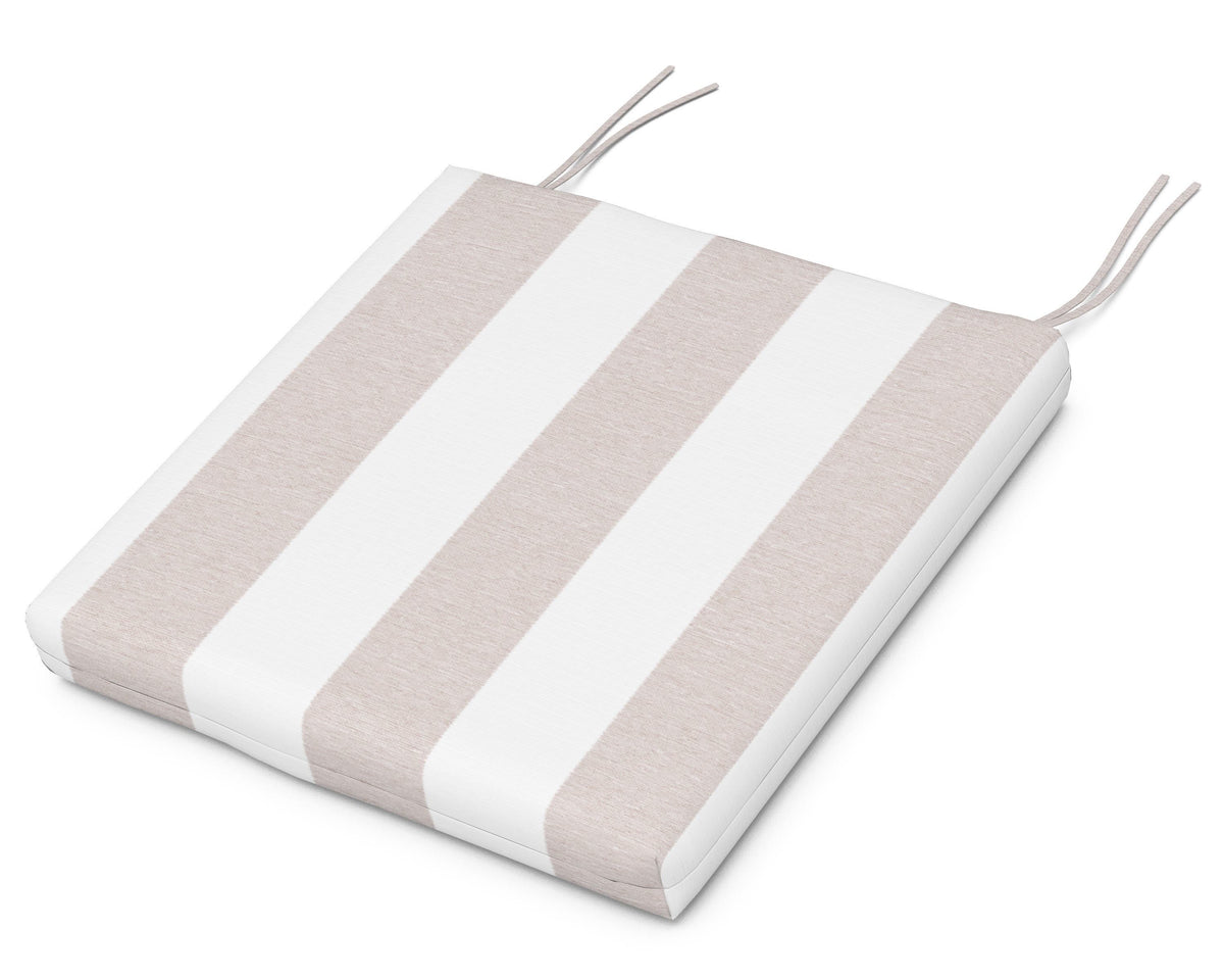 POLYWOOD Seat Cushion 17"D x 19"W x 2.5"H in Cabana Stripe Dune Burlap