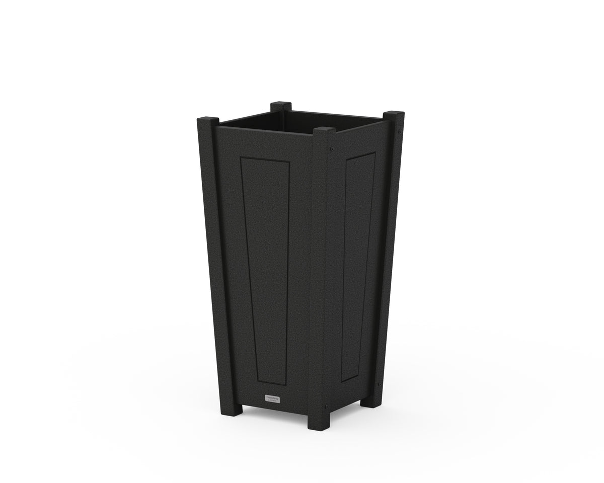 POLYWOOD Country Living Tapered Square Planter Box in Black