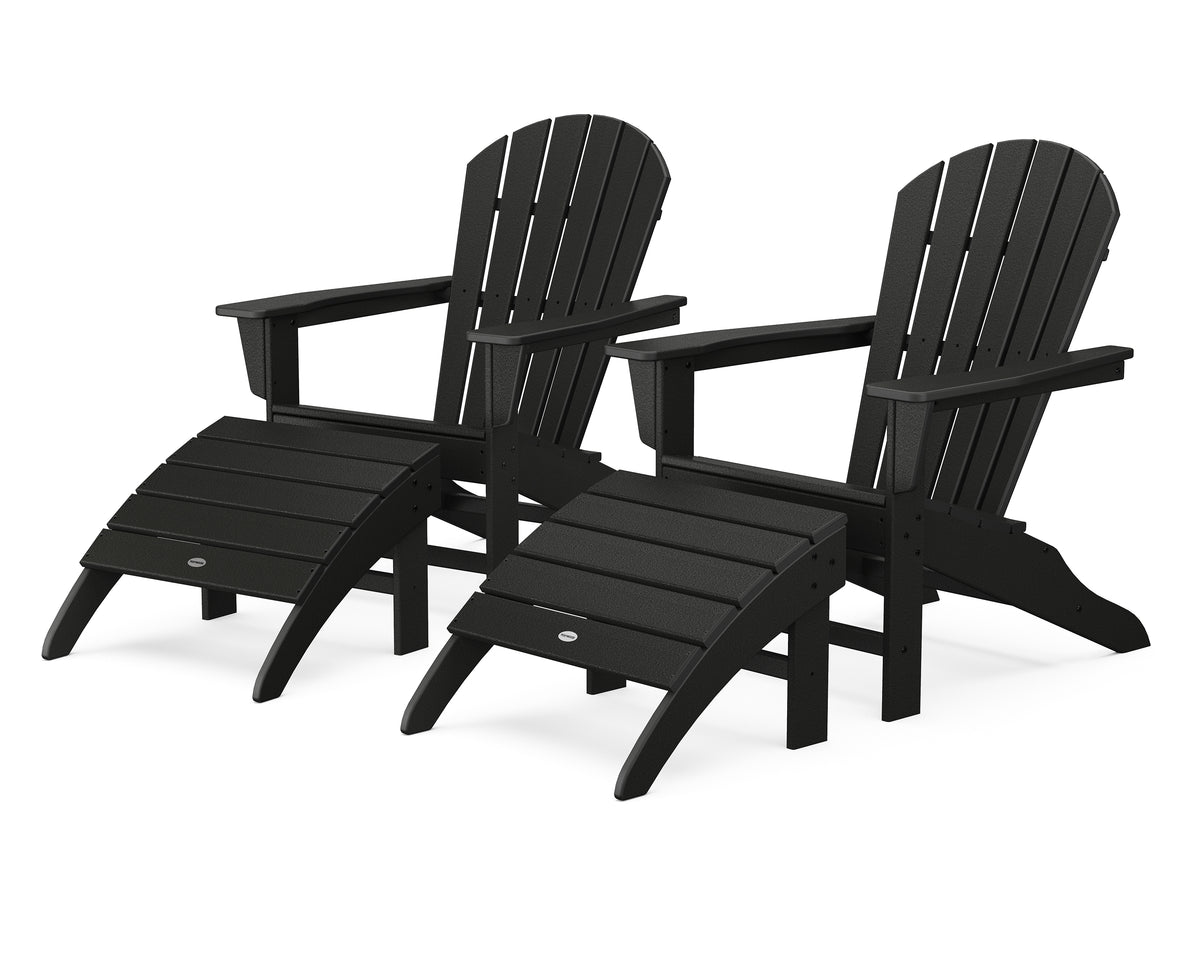 POLYWOOD South Beach 4-Piece Adirondack Set in Black