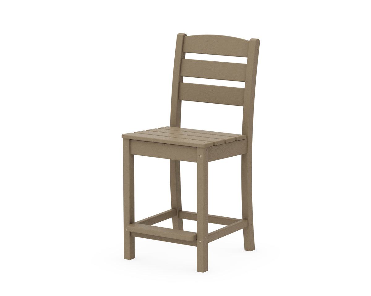 POLYWOOD Lakeside Counter Side Chair in Vintage Sahara