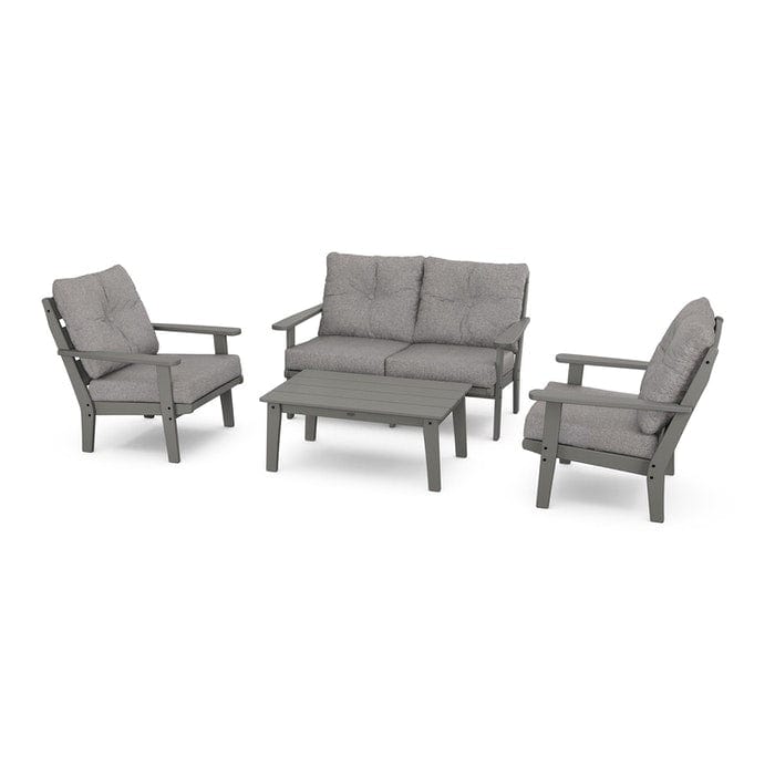 POLYWOOD Lakeside 4-Piece Seating Set in Slate Grey / Grey Mist