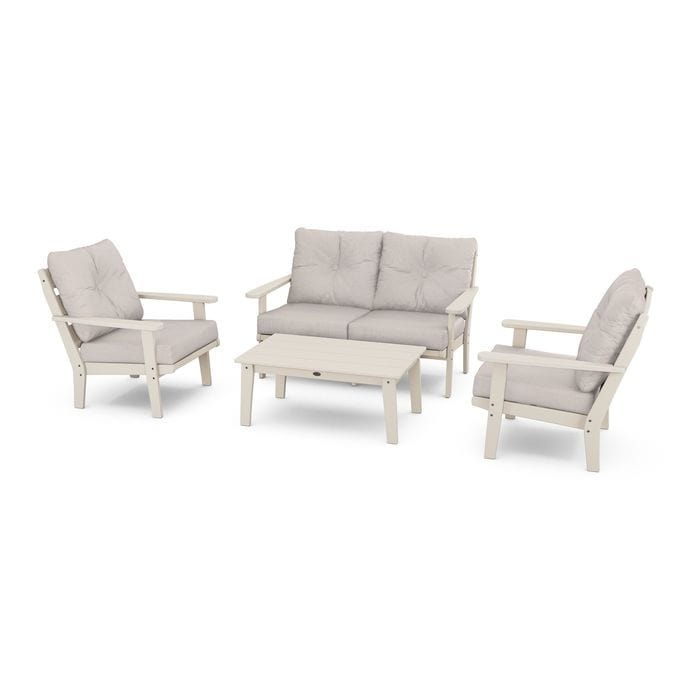 POLYWOOD Lakeside 4-Piece Seating Set in Sand / Dune Burlap