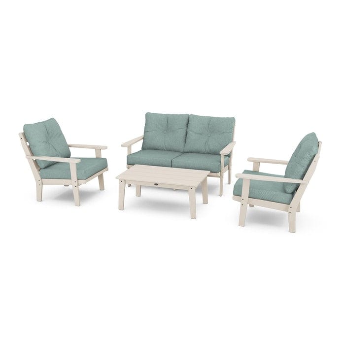 POLYWOOD Lakeside 4-Piece Seating Set in Sand / Glacier Spa