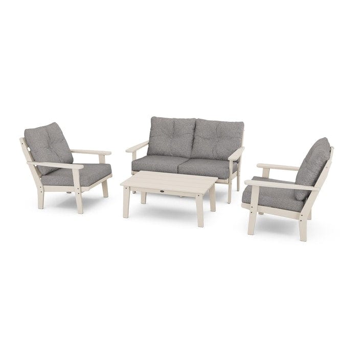 POLYWOOD Lakeside 4-Piece Seating Set in Sand / Grey Mist