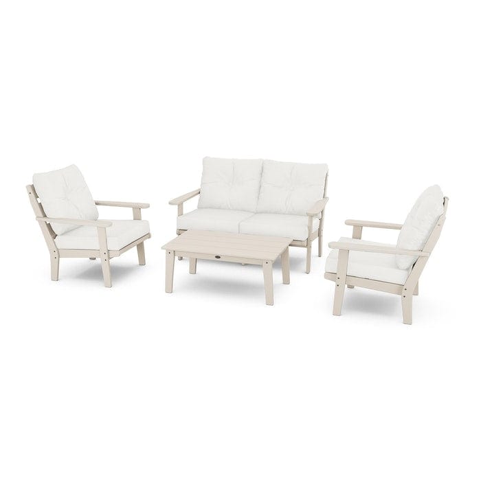 POLYWOOD Lakeside 4-Piece Seating Set in Sand / Natural Linen