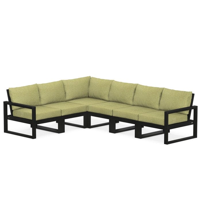POLYWOOD EDGE 6-Piece Modular Sectional in Black / Chartreuse Boucle