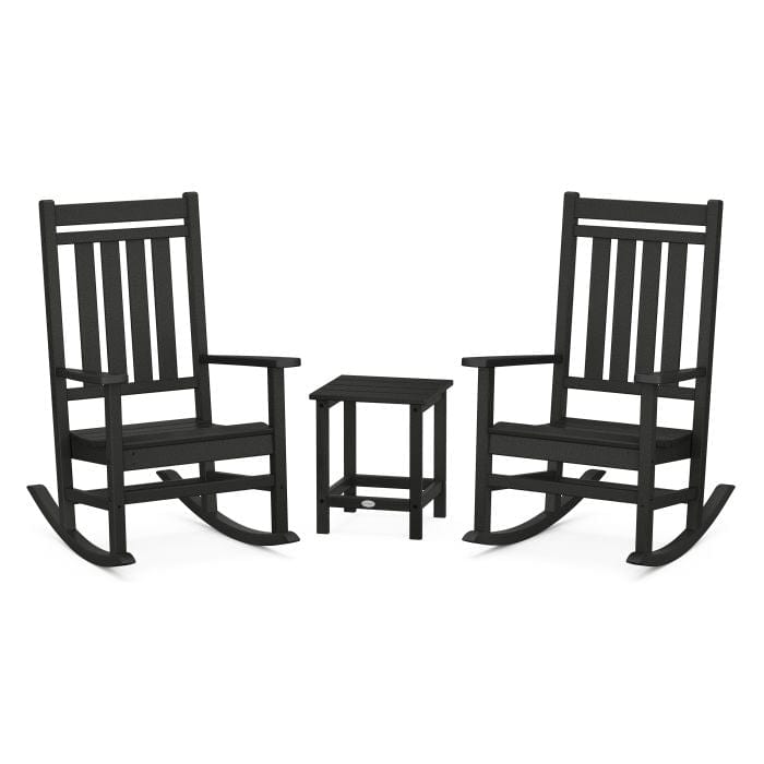 Polywood Estate 3-Piece Rocking Chair Set with Long Island 18" Side Table - Casual Furniture World