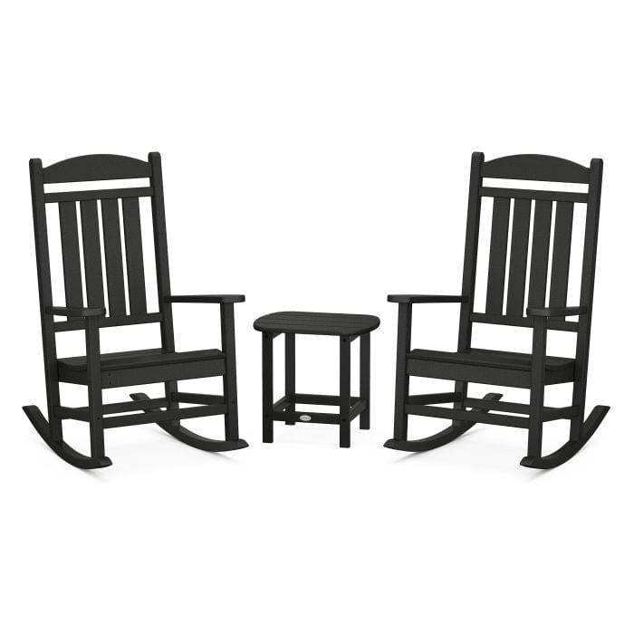 Polywood Presidential 3-Piece Rocking Chair Set with South Beach 18" Side Table - Casual Furniture World