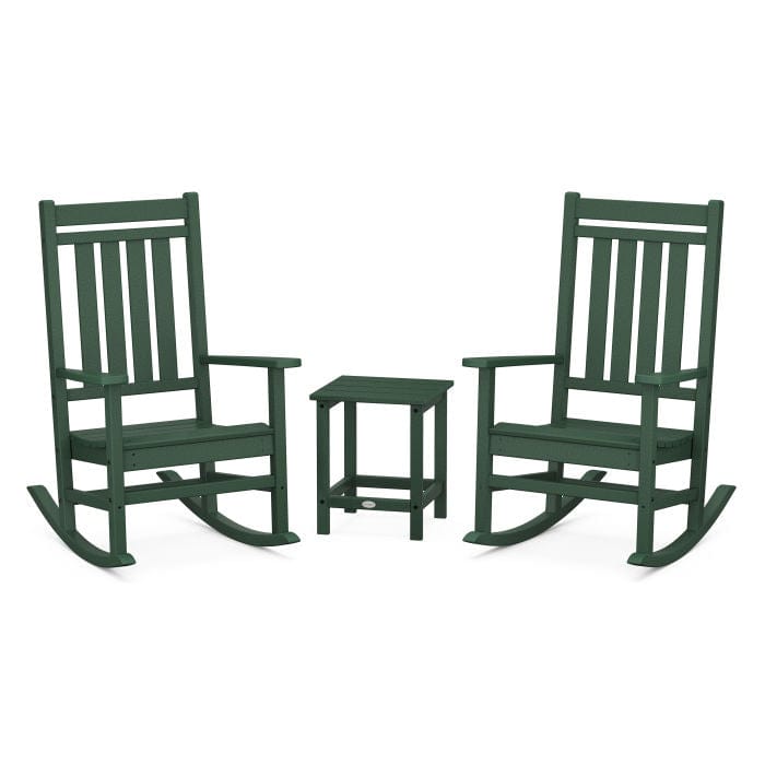 Polywood Estate 3-Piece Rocking Chair Set with Long Island 18" Side Table - Casual Furniture World