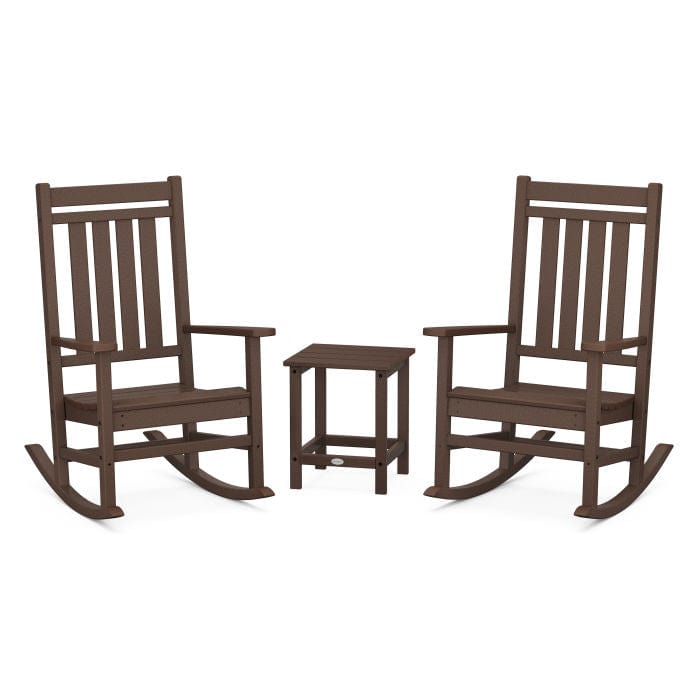 Polywood Estate 3-Piece Rocking Chair Set with Long Island 18" Side Table - Casual Furniture World