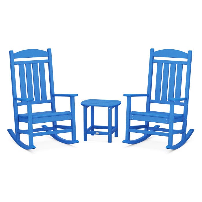 Polywood Presidential 3-Piece Rocking Chair Set with South Beach 18" Side Table - Casual Furniture World