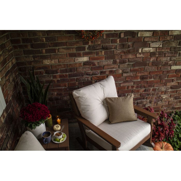 Detail view of the POLYWOOD Vineyard 3-Piece Deep Seating Rocking Chair Set