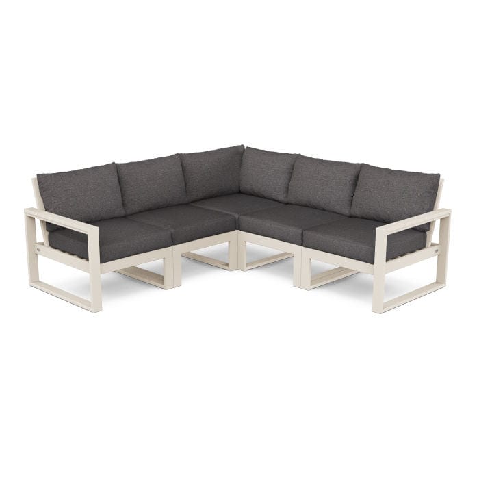POLYWOOD EDGE 5-Piece Modular Sectional in Sand / Ash Charcoal
