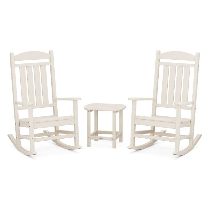 Polywood Presidential 3-Piece Rocking Chair Set with South Beach 18" Side Table - Casual Furniture World