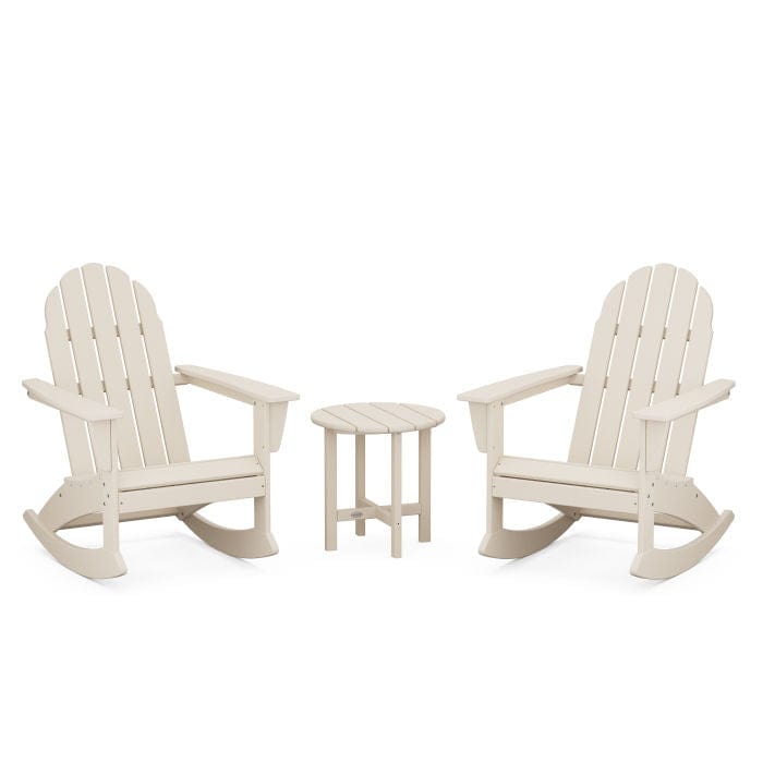 Polywood Vineyard 3-Piece Adirondack Rocking Chair Set with 18" Round Table - Casual Furniture World
